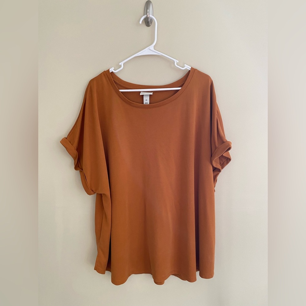 EUC Ava & Viv Mustard Yellow Boxy Short Sleeve Tshirt size 4x